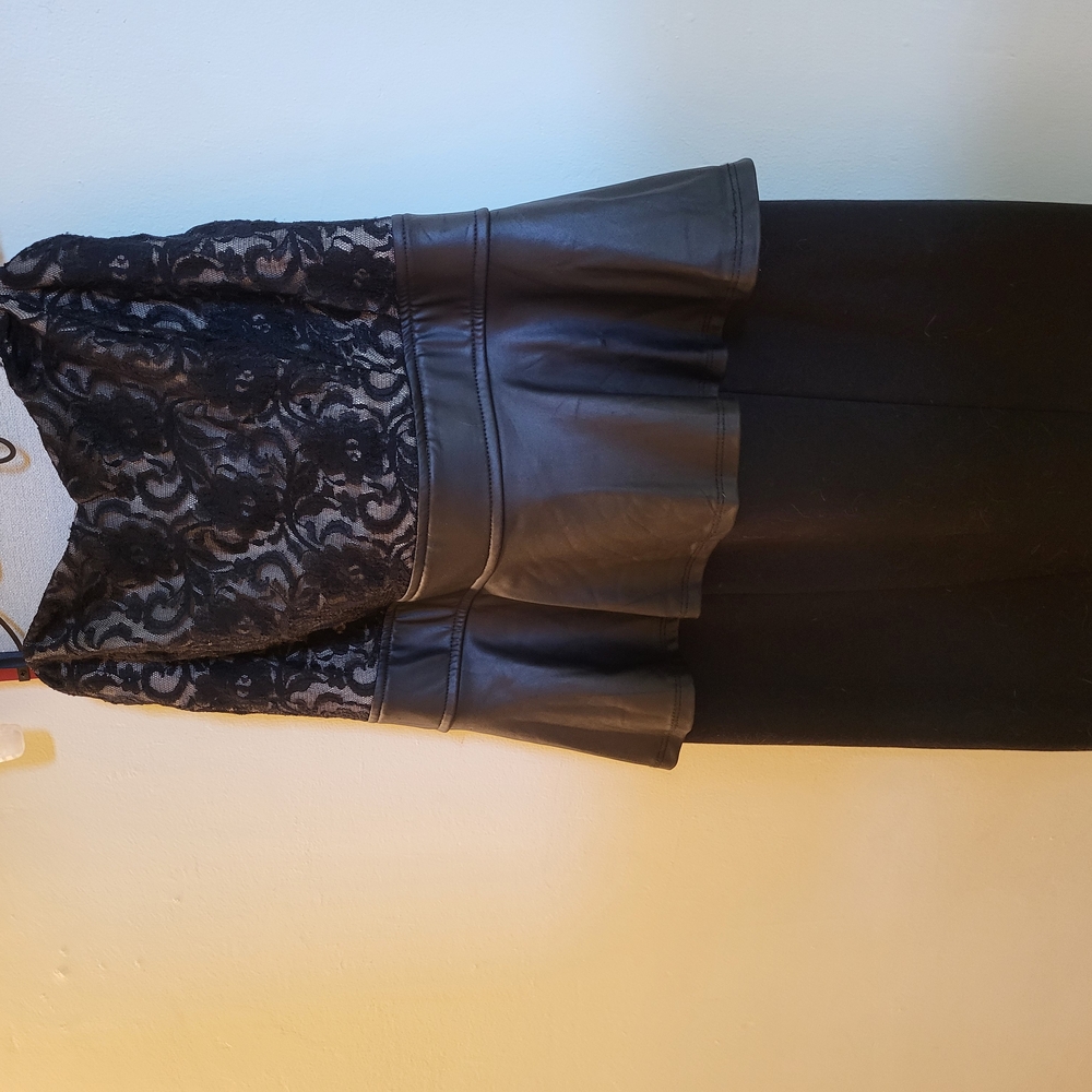 Torrid Black Midi Cocktail Dress with V-neck Bell Sleeves